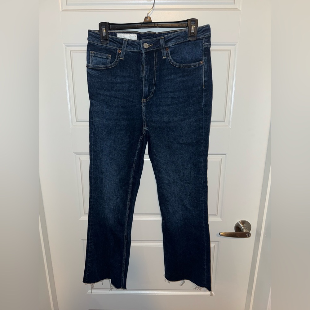 Dark Wash Straight Leg raw hem